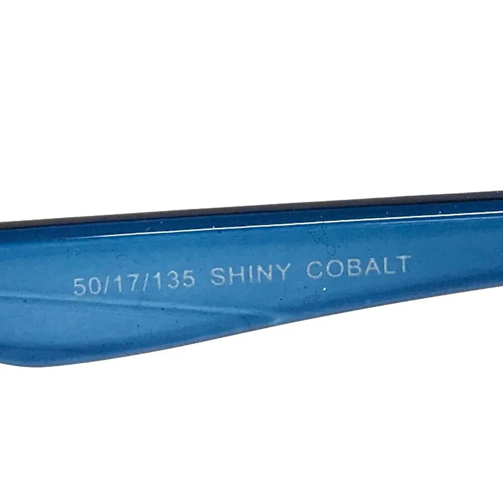 Enhance Eyeglasses Frames 4200 SHINY COBALT Blue Rectangle Full Rim 50-17-135